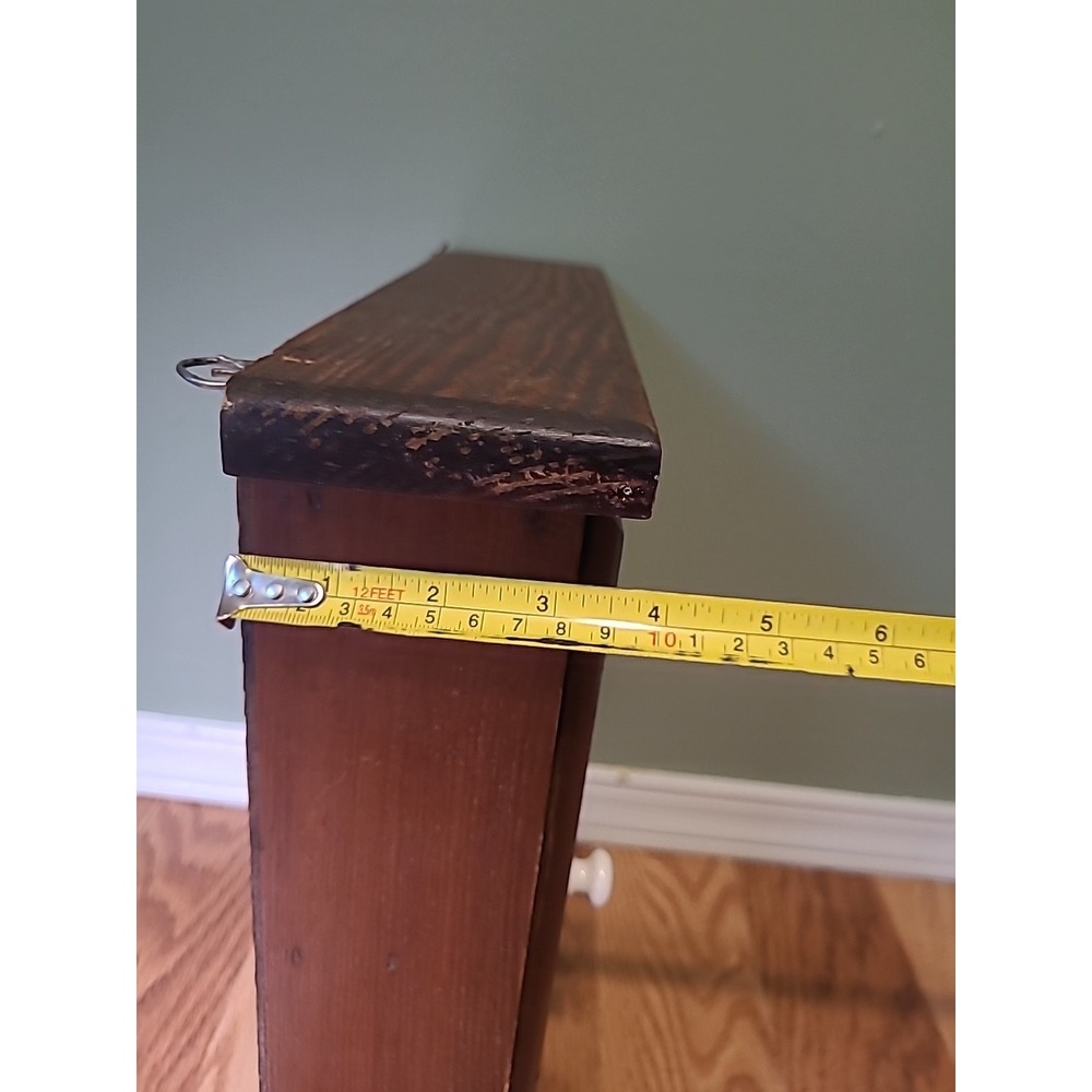 Vintage Framed Hanging Wooden Spice Rack / Medicine Caninet With Towel Rack - Picture 14 of 14
